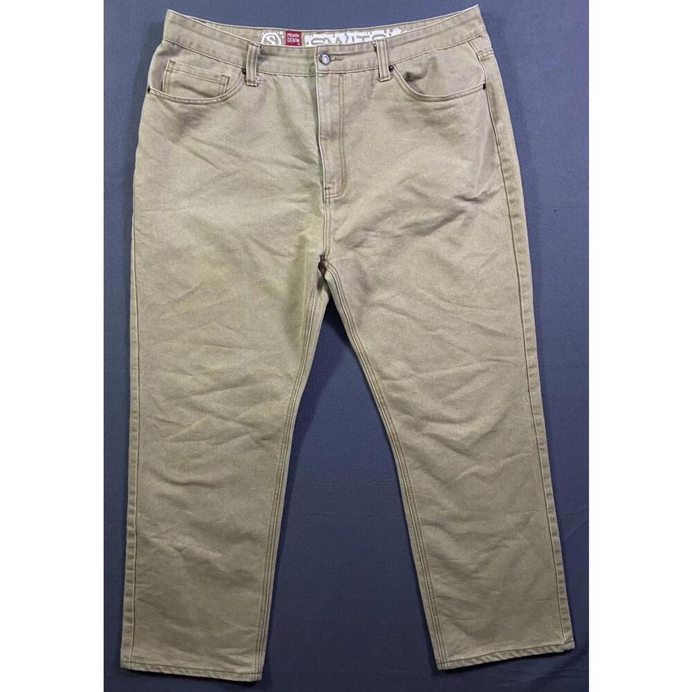 Switch Jeans Men 42 x 32 Straight Tan Beige Denim Pants Baggy Skater 90s Y2K